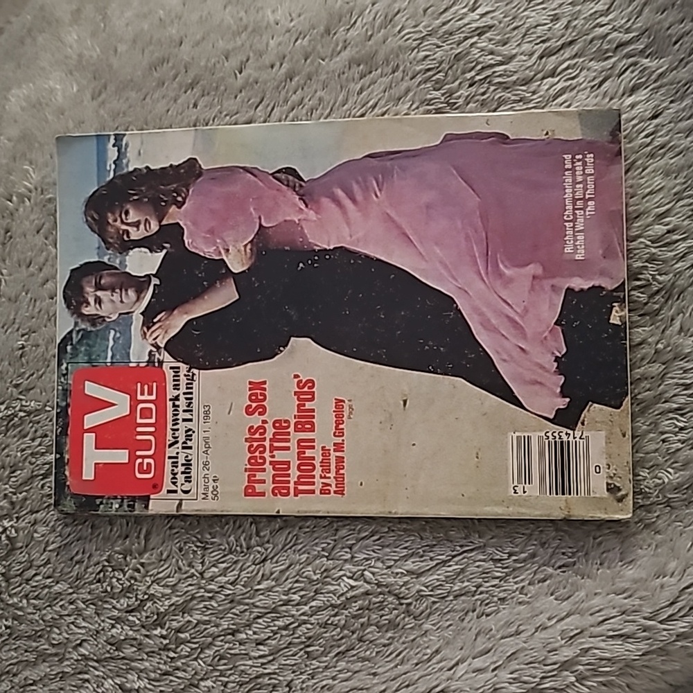 TV GUIDE MARCH 26 1983 THE THORN BIRDS. RICHARD CHAMBERLAIN AND RACHEL WARD